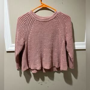 Madewell‎ Pink Chunky Knit Crew Neck Sweater